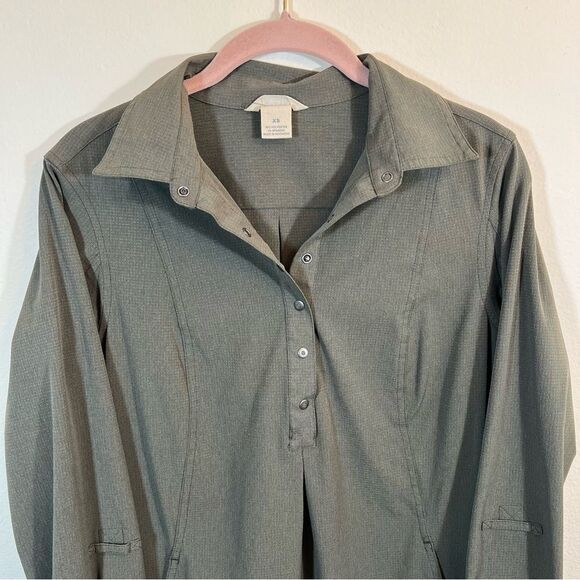 ✨ Duluth Trading Co Women’s Green Collared Long Sleeve Dress XS - Picture 2 of 11